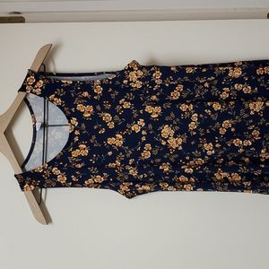 NWOT Blue and Orange Floral Dress